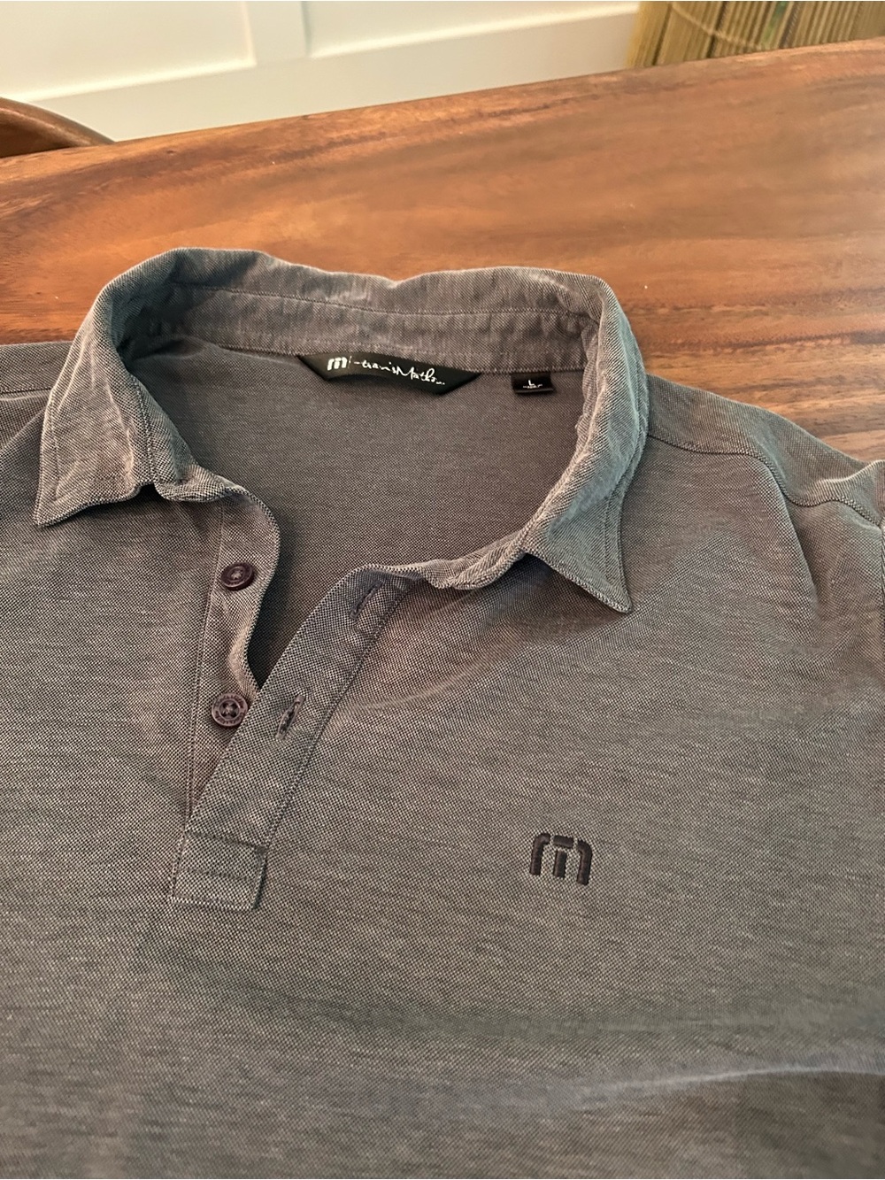 Travis Mathew Men's Charcoal Polo with Embroidered Logo